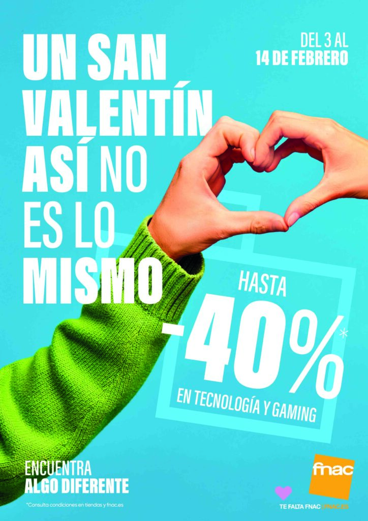 Campaña publicitaria de San Valentín para Fnac diseñada por Álvaro Espinosa